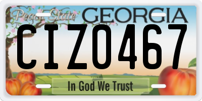 GA license plate CIZ0467