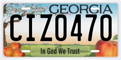 GA license plate CIZ0470