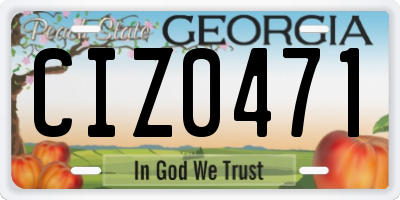 GA license plate CIZ0471