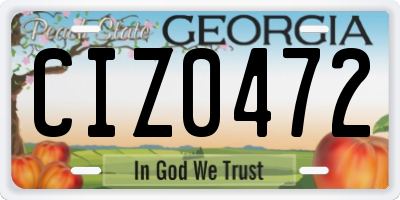 GA license plate CIZ0472