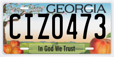 GA license plate CIZ0473