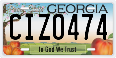 GA license plate CIZ0474