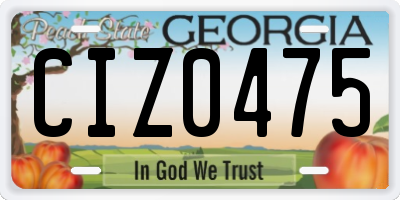 GA license plate CIZ0475
