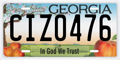 GA license plate CIZ0476