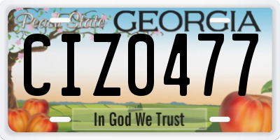 GA license plate CIZ0477