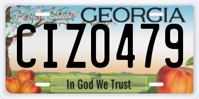 GA license plate CIZ0479
