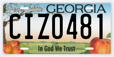GA license plate CIZ0481