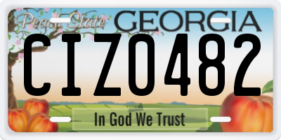 GA license plate CIZ0482