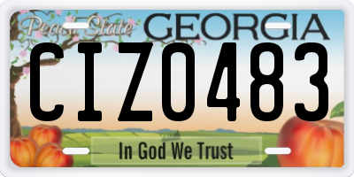 GA license plate CIZ0483