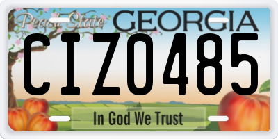 GA license plate CIZ0485