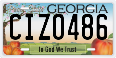 GA license plate CIZ0486
