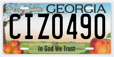 GA license plate CIZ0490