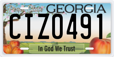 GA license plate CIZ0491