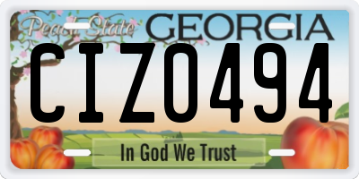 GA license plate CIZ0494