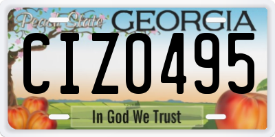 GA license plate CIZ0495