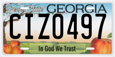 GA license plate CIZ0497
