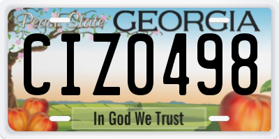 GA license plate CIZ0498