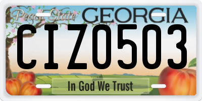 GA license plate CIZ0503