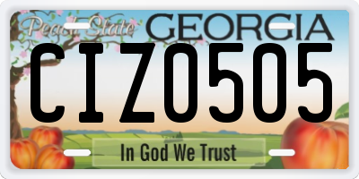 GA license plate CIZ0505