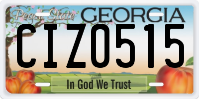 GA license plate CIZ0515