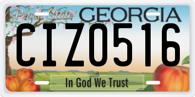GA license plate CIZ0516