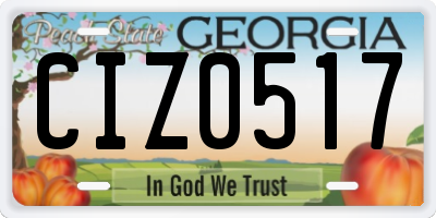 GA license plate CIZ0517