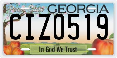 GA license plate CIZ0519
