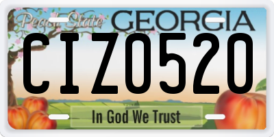 GA license plate CIZ0520