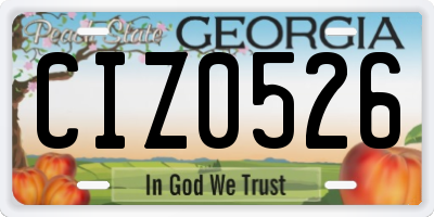 GA license plate CIZ0526