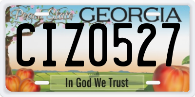 GA license plate CIZ0527
