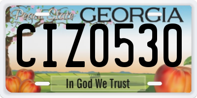 GA license plate CIZ0530