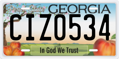 GA license plate CIZ0534