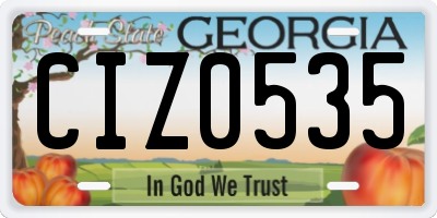 GA license plate CIZ0535