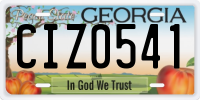 GA license plate CIZ0541