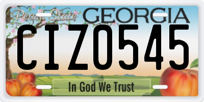 GA license plate CIZ0545