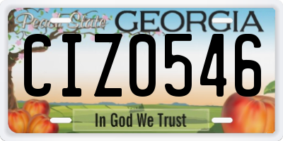 GA license plate CIZ0546