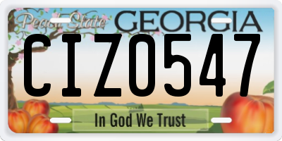 GA license plate CIZ0547