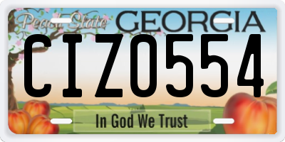 GA license plate CIZ0554