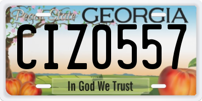 GA license plate CIZ0557