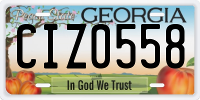 GA license plate CIZ0558