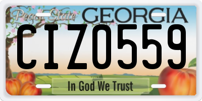 GA license plate CIZ0559