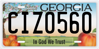 GA license plate CIZ0560