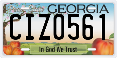GA license plate CIZ0561