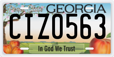 GA license plate CIZ0563