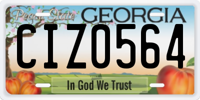 GA license plate CIZ0564