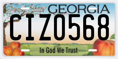 GA license plate CIZ0568