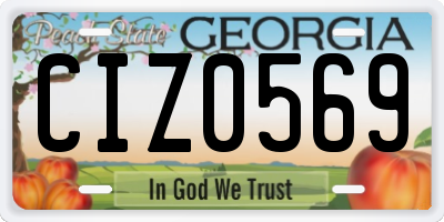 GA license plate CIZ0569
