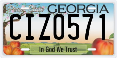 GA license plate CIZ0571