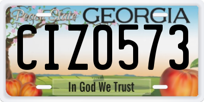 GA license plate CIZ0573