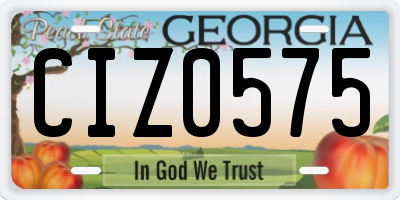 GA license plate CIZ0575